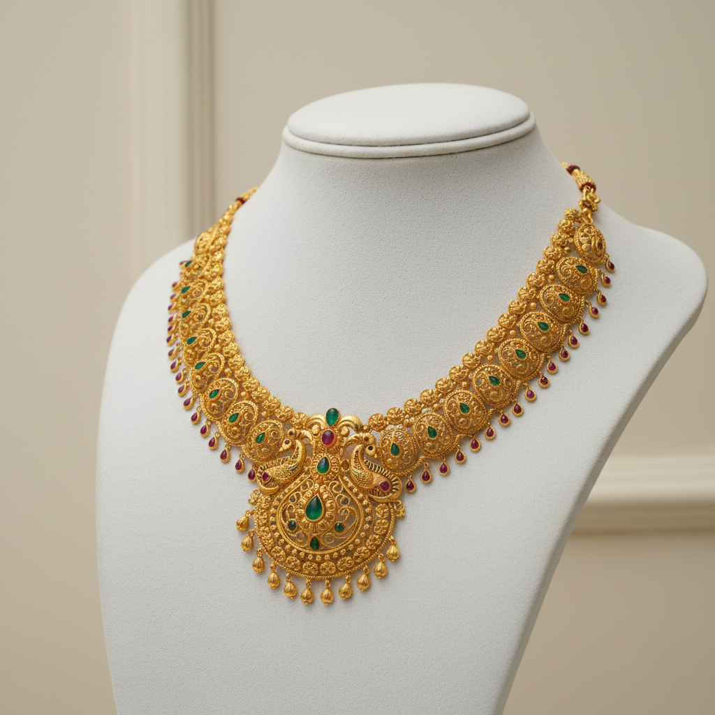 Gold Ethnic Necklace Set